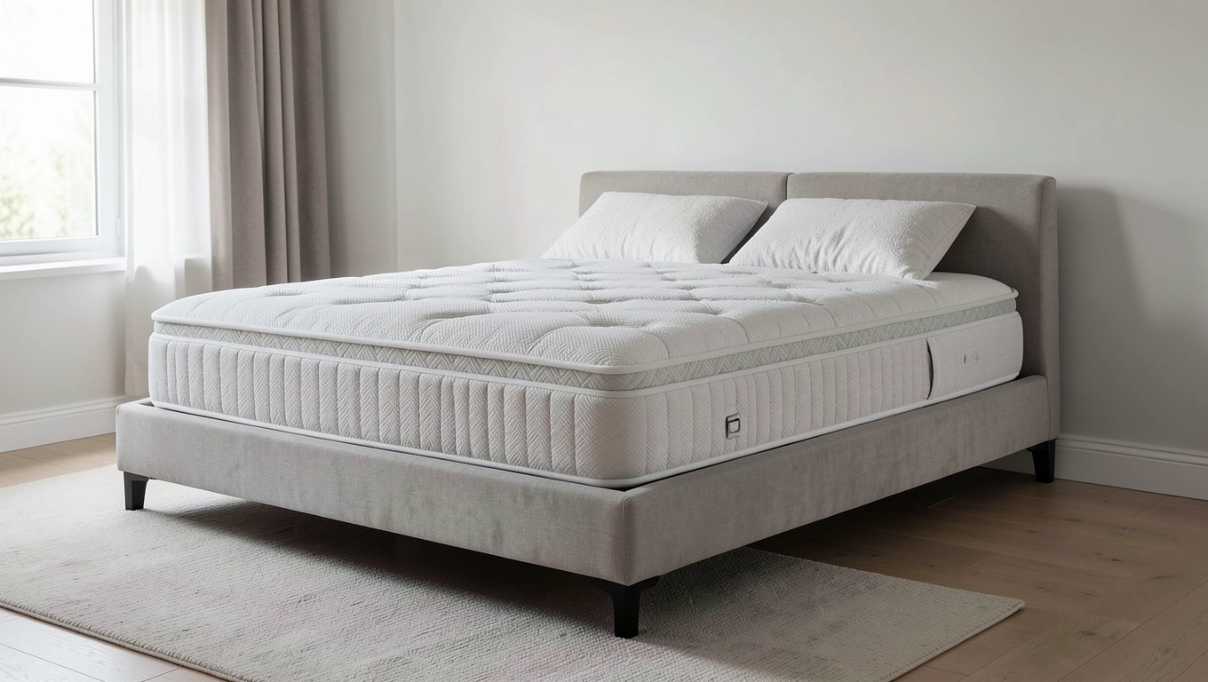 łóżko z materacem