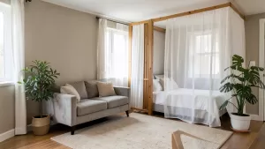 Jak zasłonić łóżko w salonie